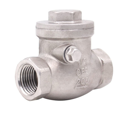 여성 스레드 1/2 인치 스윙 체크 밸브 WOG 200 PSI 스테인리스 스틸 SS304 CF8M NPT