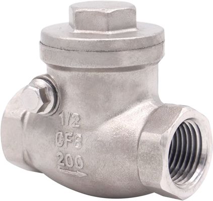 여성 스레드 1/2 인치 스윙 체크 밸브 WOG 200 PSI 스테인리스 스틸 SS304 CF8M NPT