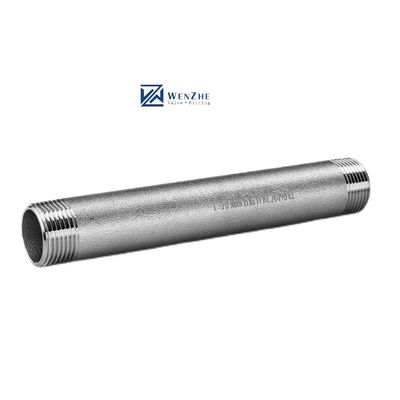 금속 304 316 316L 남자의 꿰매지 않는 파이프 듀얼 스레드 배럴  Nipple 1" DN25 NPT BSPT