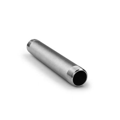 금속 304 316 316L 남자의 꿰매지 않는 파이프 듀얼 스레드 배럴  Nipple 1" DN25 NPT BSPT