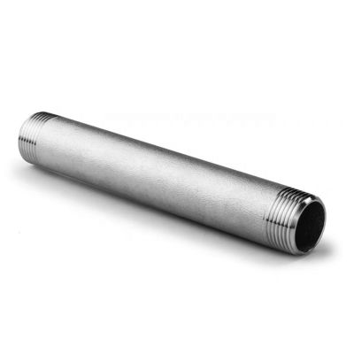 금속 304 316 316L 남자의 꿰매지 않는 파이프 듀얼 스레드 배럴  Nipple 1" DN25 NPT BSPT