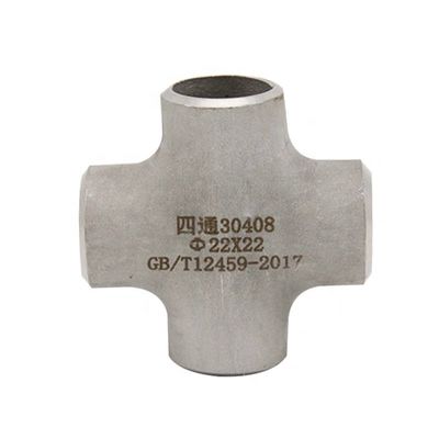 스테인리스 스틸 SCH40S 부트 웰드 파이프 4 웨이 크로스 커넥터 부착 1"-4" DN25-DN100