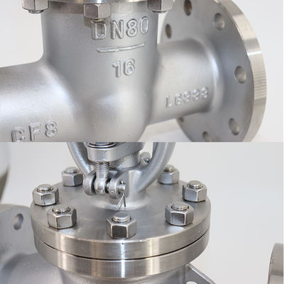 ISO9001 인증 매뉴얼 RTS J41W-16P 스테인리스 스틸 304 2" API 플랑지  글로브 밸브