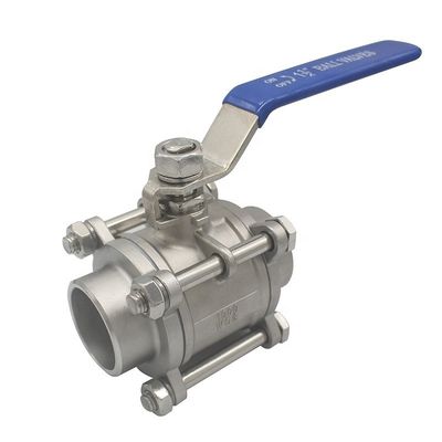 산성 스테인리스 스틸 SS316 또는 SS304 1000psi 3 조각 버트 웰드 볼 밸브