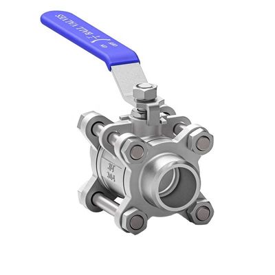 산성 스테인리스 스틸 SS316 또는 SS304 1000psi 3 조각 버트 웰드 볼 밸브