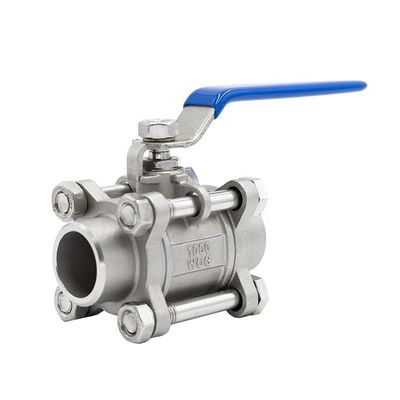 산성 스테인리스 스틸 SS316 또는 SS304 1000psi 3 조각 버트 웰드 볼 밸브
