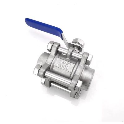 산성 스테인리스 스틸 SS316 또는 SS304 1000psi 3 조각 버트 웰드 볼 밸브