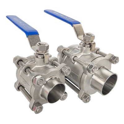 산성 스테인리스 스틸 SS316 또는 SS304 1000psi 3 조각 버트 웰드 볼 밸브