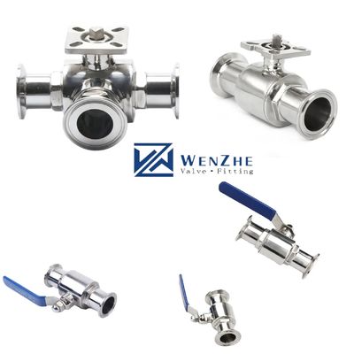 OEM 지원 SS304 1/4''-4.0'' 홈브루 3 클램프 볼 밸브 스테인레스 스틸 위생 밸브