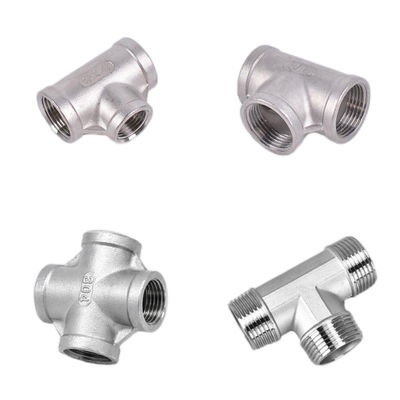 1/2" 티 여성 NPT T 모양 3 Way Cast 파이프 픽팅 OEM 지원 스테인리스 스틸 304