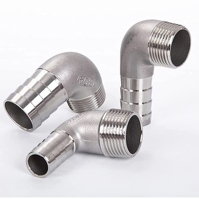 여성 연결 3/8 "호스 바브 x 1/2" NPT 남성 90도 팔꿈치 어댑터