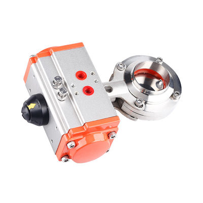 식품 등급 위생 스테인리스 스틸 304/316l Pneumatic 가동 웰딩 나비 밸브 높은 온도 2/3 인치