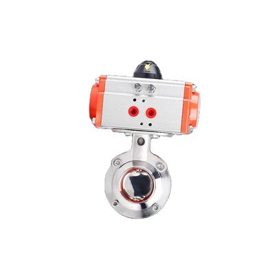 식품 등급 위생 스테인리스 스틸 304/316l Pneumatic 가동 웰딩 나비 밸브 높은 온도 2/3 인치