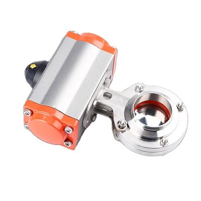 식품 등급 위생 스테인리스 스틸 304/316l Pneumatic 가동 웰딩 나비 밸브 높은 온도 2/3 인치