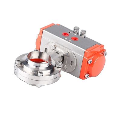 식품 등급 위생 스테인리스 스틸 304/316l Pneumatic 가동 웰딩 나비 밸브 높은 온도 2/3 인치