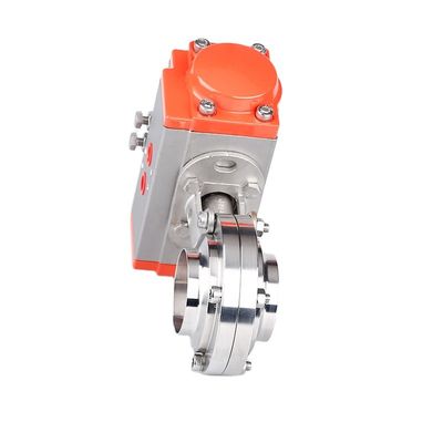 식품 등급 위생 스테인리스 스틸 304/316l Pneumatic 가동 웰딩 나비 밸브 높은 온도 2/3 인치