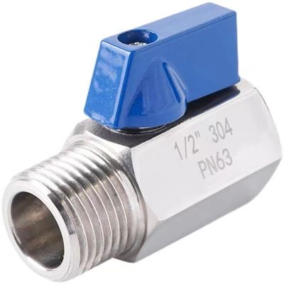 동일 미니 볼 밸브 1/8 "WZ 스테인리스 스틸 304 316 FF 1000PSI/PN63 나사 설명서