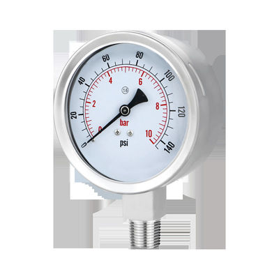 스레드 연결 WZ 100mm 304SS 스테인리스 스틸 압력 측정기 실린더 머리 코드