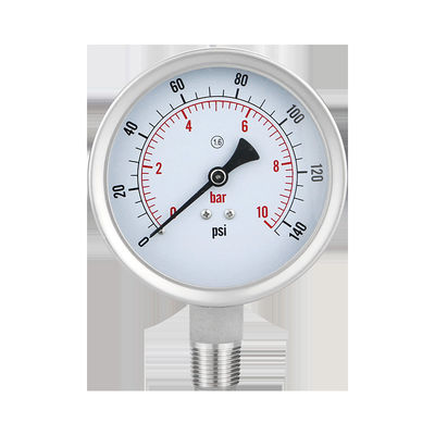 스레드 연결 WZ 100mm 304SS 스테인리스 스틸 압력 측정기 실린더 머리 코드