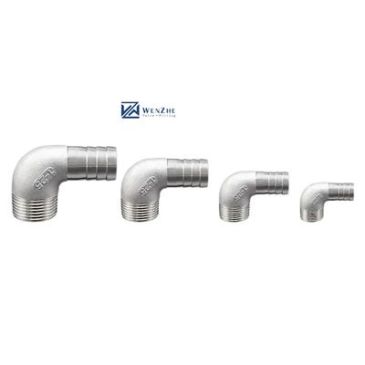 스테인리스 스틸 304 316 90도 남성 팔꿈치 튜브 바브 1/4''-4.0' BSP 남성 x 16mm