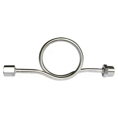 SS304 316 316L 둥근 반지 6000 PSI 1/2 NPT BSPT 회전 압력 측정기 스누버 사이폰 튜브